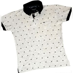 E Brand Men’s Euro Fit Polo. Small. Grey with sail boats.​​​​​​​